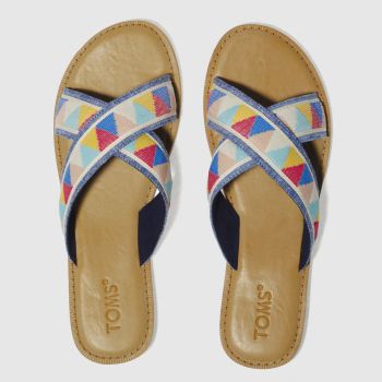 TOMS BLUE & BEIGE VIV SANDALS TOMS BLUE & BEIGE VIV SANDALS