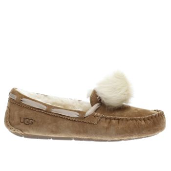 UGG TAN DAKOTA POM POM SLIPPERS UGG TAN DAKOTA POM POM SLIPPERS
