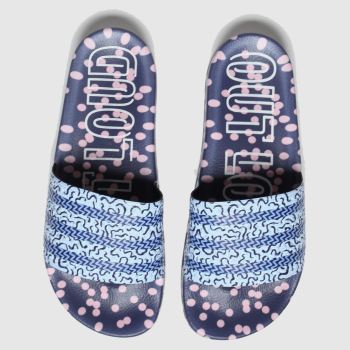 adidas white & blue adilette sandals adidas white & blue adilette sandals