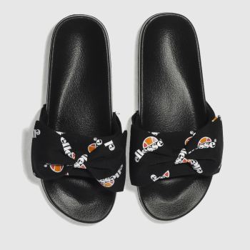 ELLESSE BLACK & WHITE FILLIPO BOW PF CANVAS SANDALS ELLESSE BLACK & WHITE FILLIPO BOW PF CANVAS SANDALS