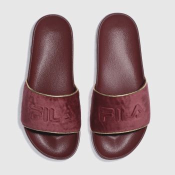 FILA BURGUNDY DRIFTER BORDER VELVET SANDALS FILA BURGUNDY DRIFTER BORDER VELVET SANDALS