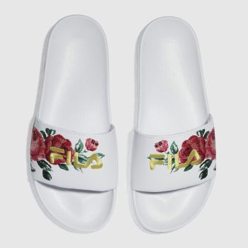 FILA WHITE & PINK DRIFTER EMBROIDERY SANDALS FILA WHITE & PINK DRIFTER EMBROIDERY SANDALS