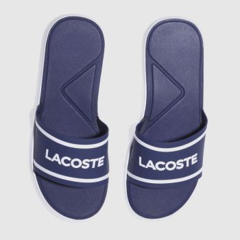 LACOSTE NAVY & WHITE L.30 SLIDE SANDALS LACOSTE NAVY & WHITE L.30 SLIDE SANDALS