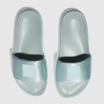 PUMA GREEN LEADCAT SATIN SANDALS PUMA GREEN LEADCAT SATIN SANDALS