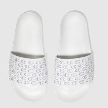 CHAMPION WHITE & BLUE MULTI-LIDO ALLOVER SANDALS CHAMPION WHITE & BLUE MULTI-LIDO ALLOVER SANDALS