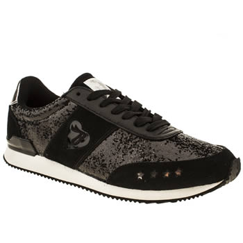 womens babycham black & white maya glitter trainers womens babycham black & white maya glitter trainers