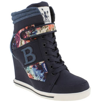 womens babycham navy & white pari watercolour trainers womens babycham navy & white pari watercolour trainers