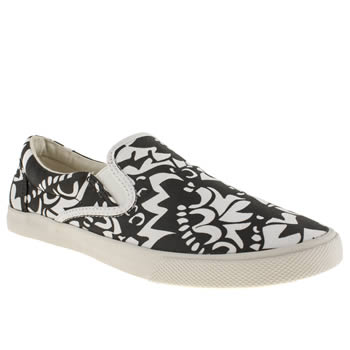 womens bucketfeet black & white aspara slip trainers womens bucketfeet black & white aspara slip trainers