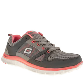 womens skechers grey flex appeal spring fever trainers womens skechers grey flex appeal spring fever trainers