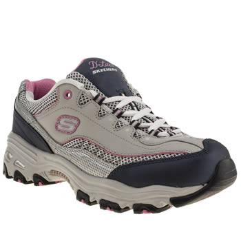 womens skechers navy & grey dlites centennial trainers womens skechers navy & grey dlites centennial trainers