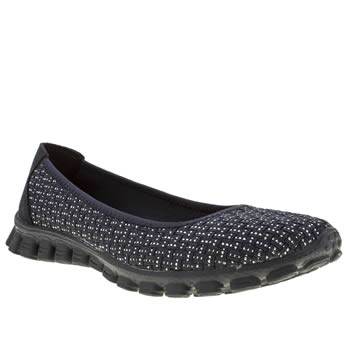 womens skechers navy & silver ez flex 2 illuminate trainers womens skechers navy & silver ez flex 2 illuminate trainers