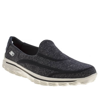 womens skechers navy & white go walk 2 super sock trainers womens skechers navy & white go walk 2 super sock trainers