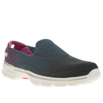 SKECHERS NAVY & WHITE GO WALK 3 AURA TRAINERS SKECHERS NAVY & WHITE GO WALK 3 AURA TRAINERS