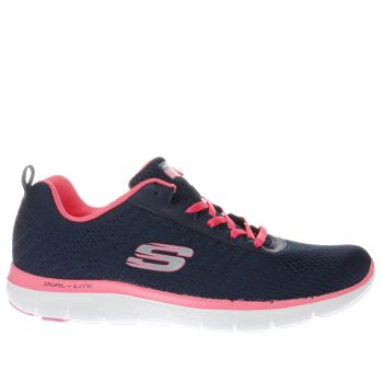 SKECHERS NAVY & WHITE FLEX APPEAL 2.0 BREAK FREE TRAINERS SKECHERS NAVY & WHITE FLEX APPEAL 2.0 BREAK FREE TRAINERS