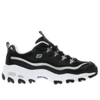 SKECHERS BLACK & SILVER DLITES NOW AND THEN TRAINERS SKECHERS BLACK & SILVER DLITES NOW AND THEN TRAINERS
