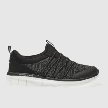 SKECHERS BLACK & WHITE SYNERGY 2.0 SIMPLY CHIC TRAINERS SKECHERS BLACK & WHITE SYNERGY 2.0 SIMPLY CHIC TRAINERS