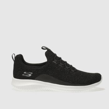 SKECHERS BLACK & WHITE SKECH ULTRA FLEX TRAINERS SKECHERS BLACK & WHITE SKECH ULTRA FLEX TRAINERS