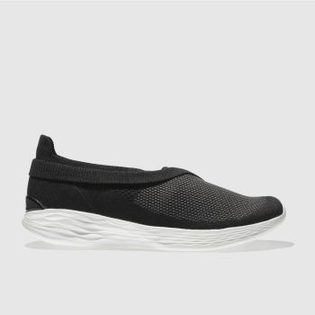 SKECHERS BLACK & WHITE YOU LUXE TRAINERS SKECHERS BLACK & WHITE YOU LUXE TRAINERS
