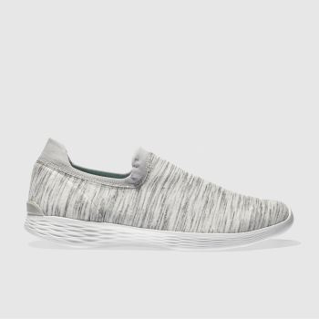 SKECHERS WHITE & GREY YOU DEFINE GRACE TRAINERS SKECHERS WHITE & GREY YOU DEFINE GRACE TRAINERS