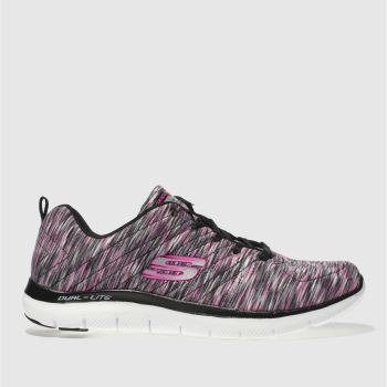 SKECHERS BLACK & PINK FLEX APPEAL 2.0 REFLECTIONS TRAINERS SKECHERS BLACK & PINK FLEX APPEAL 2.0 REFLECTIONS TRAINERS