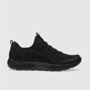 SKECHERS BLACK FLEX APPEAL 2.0 MIXED MEDIA TRAINERS SKECHERS BLACK FLEX APPEAL 2.0 MIXED MEDIA TRAINERS