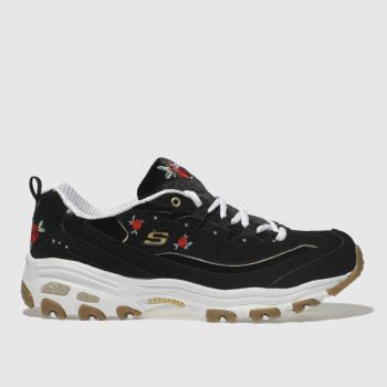 SKECHERS BLACK & WHITE DLITES TRAINERS SKECHERS BLACK & WHITE DLITES TRAINERS
