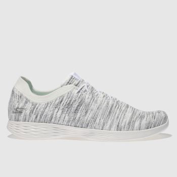 SKECHERS WHITE & GREY YOU DEVINE TRAINERS SKECHERS WHITE & GREY YOU DEVINE TRAINERS