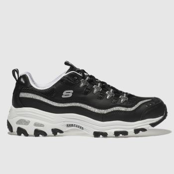 SKECHERS BLACK & SILVER DLITES TRAINERS SKECHERS BLACK & SILVER DLITES TRAINERS