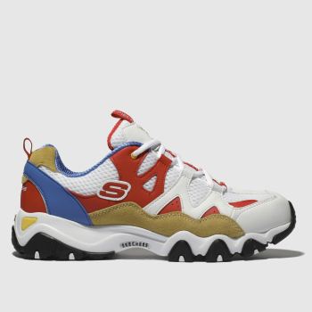SKECHERS WHITE & RED DLITES 2.0 ONE PIECE TRAINERS SKECHERS WHITE & RED DLITES 2.0 ONE PIECE TRAINERS