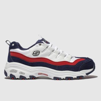 skechers white & navy dlites sure thing trainers skechers white & navy dlites sure thing trainers