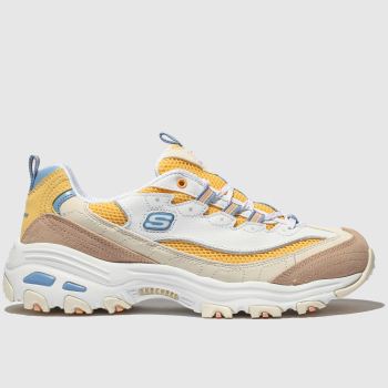 skechers white & yellow dlites second chance trainers skechers white & yellow dlites second chance trainers