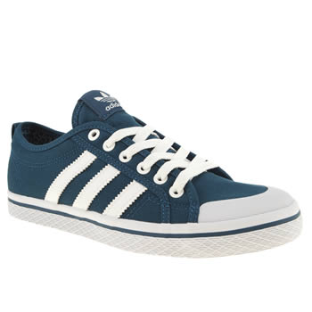womens adidas navy & white honey low stripes trainers womens adidas navy & white honey low stripes trainers