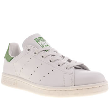 womens adidas white & green stan smith trainers womens adidas white & green stan smith trainers