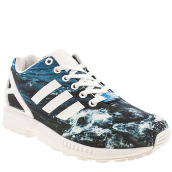 womens adidas navy & pl blue zx flux 8k graphic trainers womens adidas navy & pl blue zx flux 8k graphic trainers