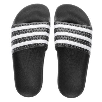 ADIDAS BLACK & WHITE ADILETTE SANDALS ADIDAS BLACK & WHITE ADILETTE SANDALS