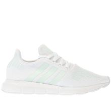 Adidas White & Green Swift Run Womens Trainers
