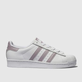 ADIDAS WHITE & PINK SUPERSTAR TRAINERS ADIDAS WHITE & PINK SUPERSTAR TRAINERS