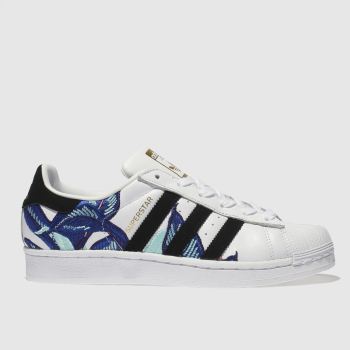 ADIDAS WHITE & BLUE SUPERSTAR FARM TRAINERS ADIDAS WHITE & BLUE SUPERSTAR FARM TRAINERS