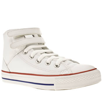 womens converse white & red as 2 strap hi trainers womens converse white & red as 2 strap hi trainers