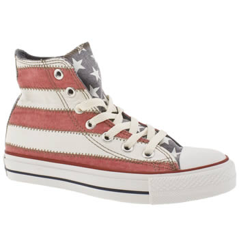 womens converse white & red all star specialty flag trainers womens converse white & red all star specialty flag trainers