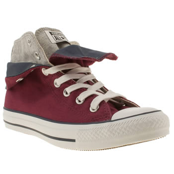womens converse burgundy all star two fold hi ii trainers womens converse burgundy all star two fold hi ii trainers