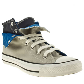 womens converse grey & navy all star two fold hi iii trainers womens converse grey & navy all star two fold hi iii trainers