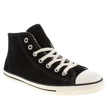 womens converse black & white all star dainty mid shearling trainers womens converse black & white all star dainty mid shearling trainers