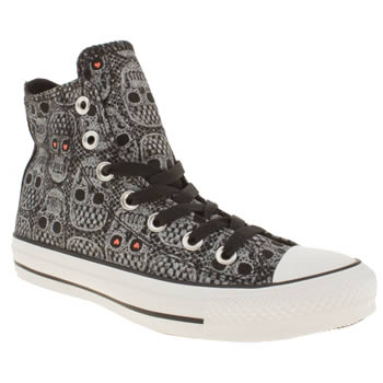 womens converse black & white allstar hi v skull print trainers womens converse black & white allstar hi v skull print trainers