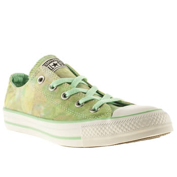 womens converse white & green all star ox tie-dye trainers womens converse white & green all star ox tie-dye trainers