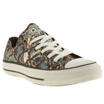 womens converse black & grey ox vi multi snake trainers womens converse black & grey ox vi multi snake trainers