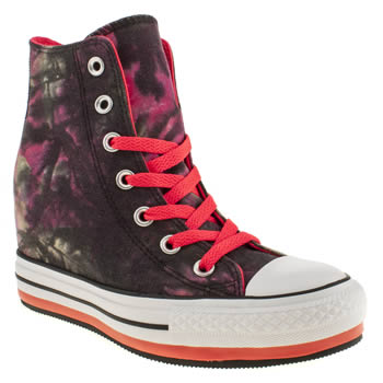 womens converse black & white platform plus dye trainers womens converse black & white platform plus dye trainers