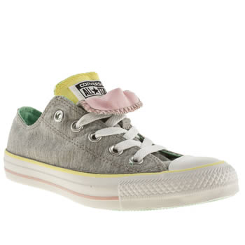 womens converse grey all star double tongue ox iv trainers womens converse grey all star double tongue ox iv trainers