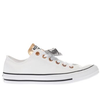 CONVERSE SILVER & BRONZE ALL STAR DOUBLE TONGUE OX TRAINERS CONVERSE SILVER & BRONZE ALL STAR DOUBLE TONGUE OX TRAINERS