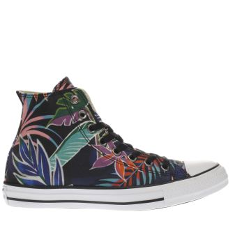 CONVERSE BLACK ALL STAR TROPICAL PRINT HI TRAINERS CONVERSE BLACK ALL STAR TROPICAL PRINT HI TRAINERS